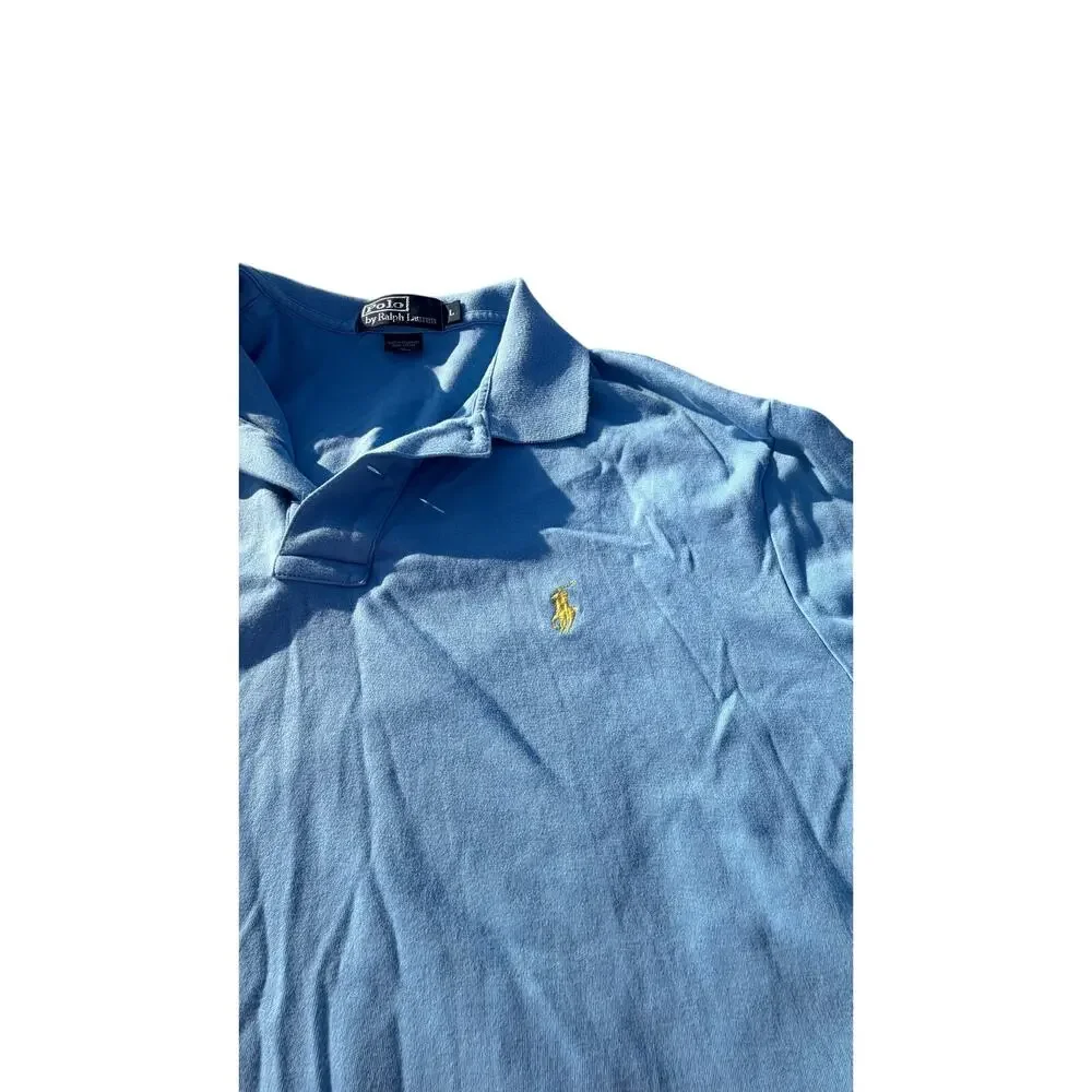 Polo Ralph Lauren 100% Cotton Polo Shirt - Light Blue - Size Large